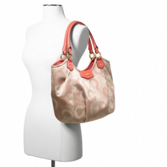 HTF COACH ASHLEY DOTTED OP ART SHOULDER TOTE - Picture 1 of 16